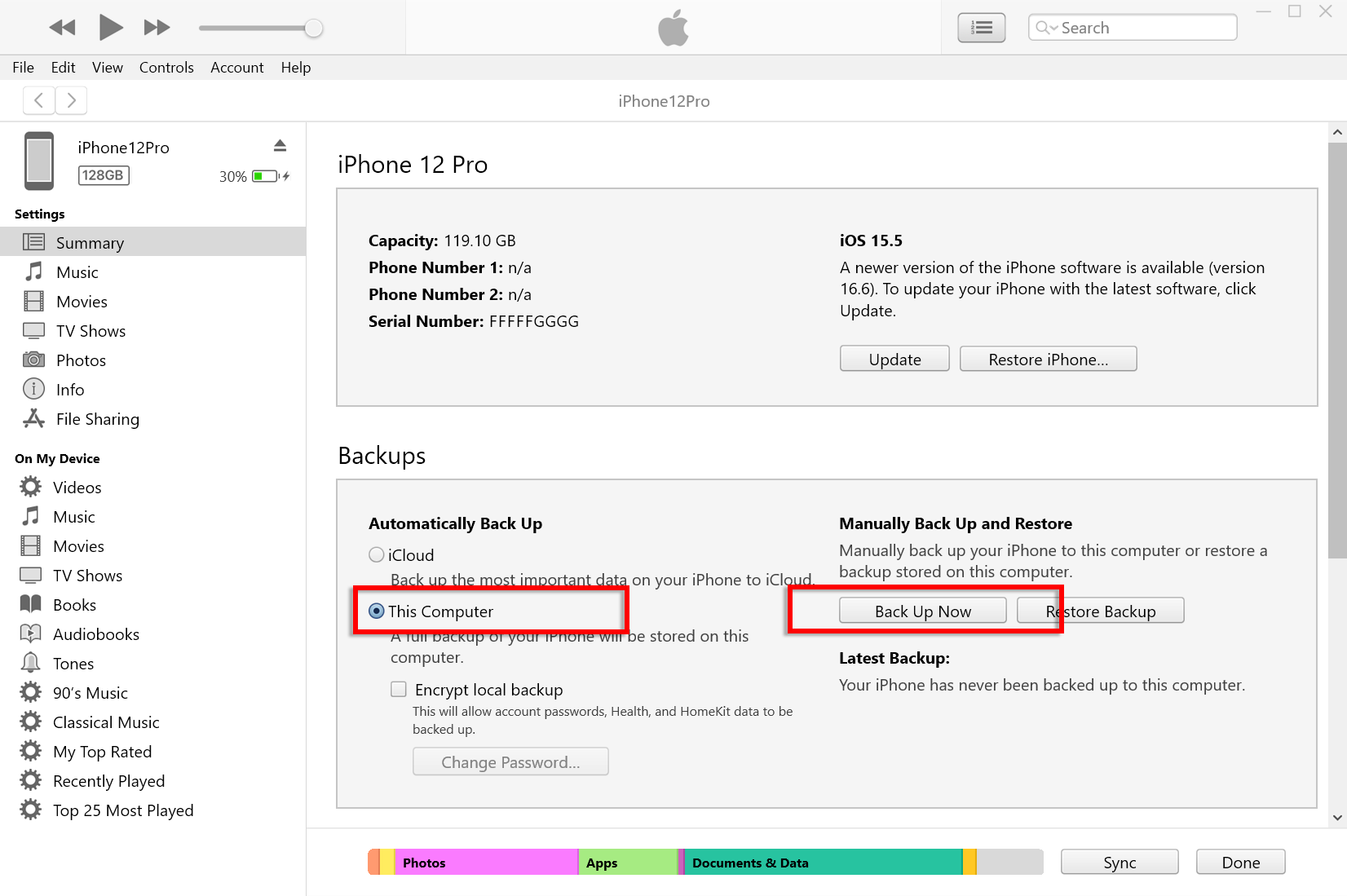 Copia de seguridad del iPhone en la computadora