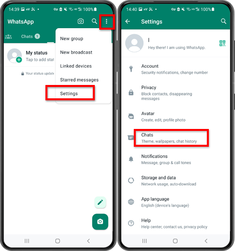 Paso 1: abre WhatsApp. Vaya al menú Configuración y toque 